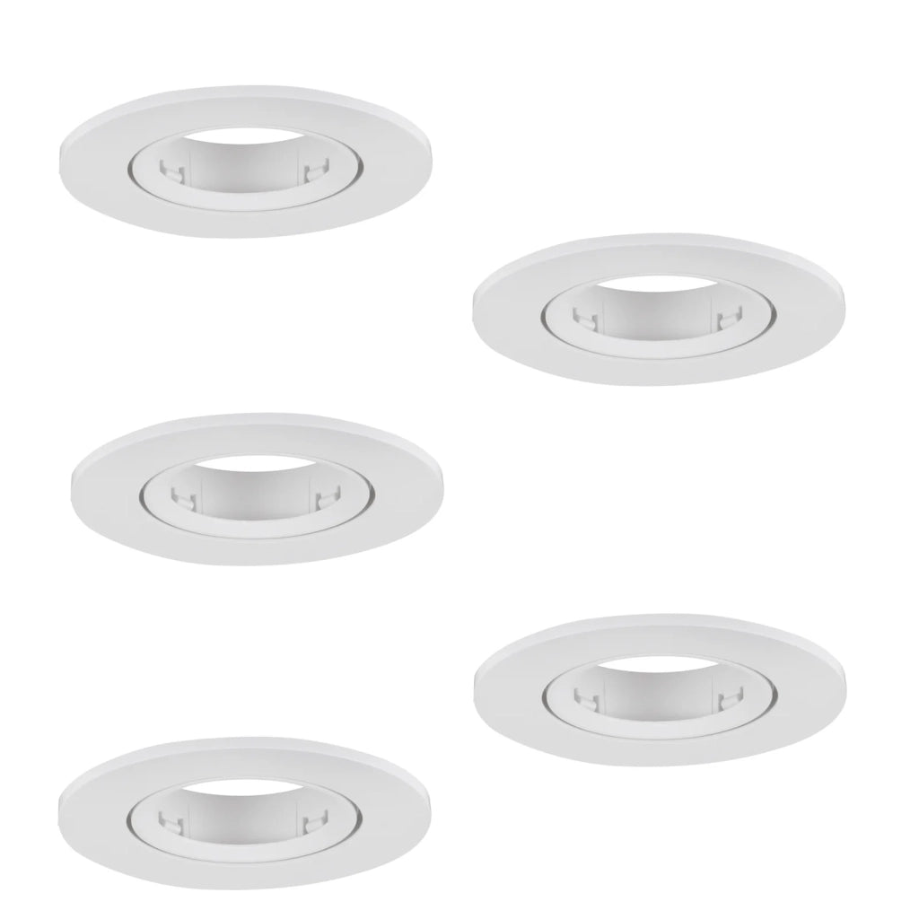 Faretto Incasso Moderno Barranco Gu10 Plastiche Bianche 5 Luci Gu10 Ip20