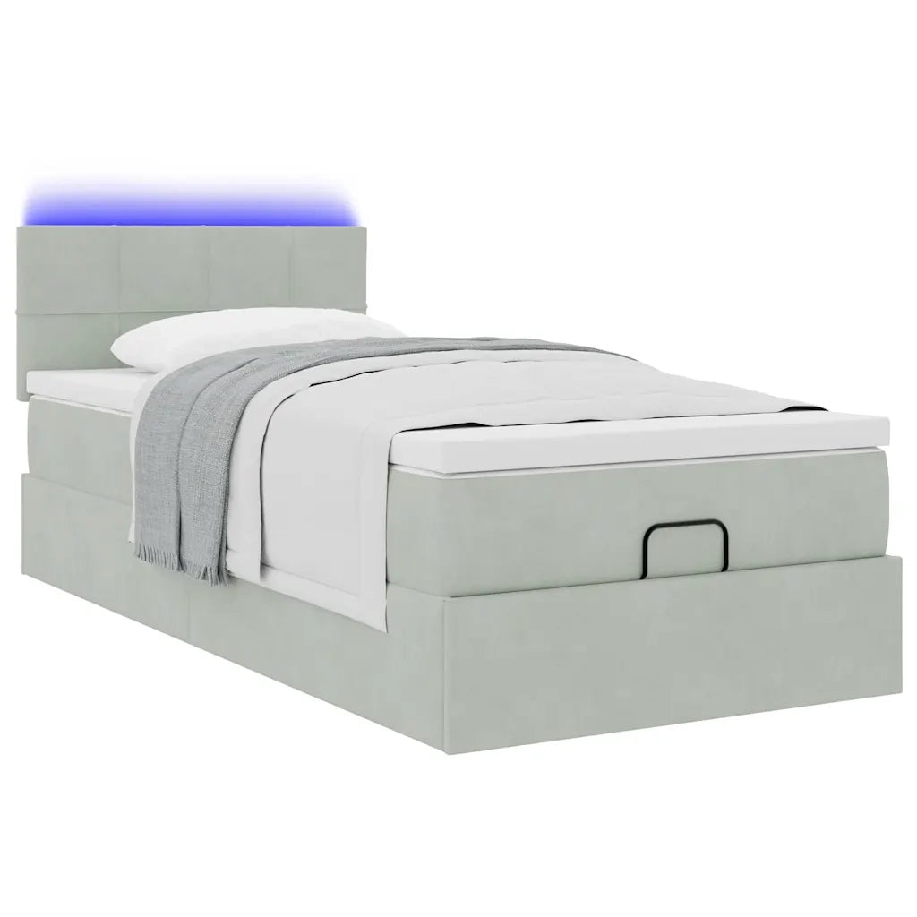 Struttura Letto Pouf con Materasso 100x200 cm Velluto