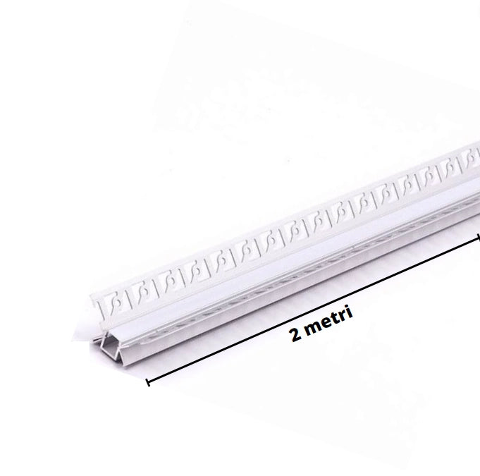 Profilo alluminio led 2 m grigio con copertura bianca per installazioni moderne