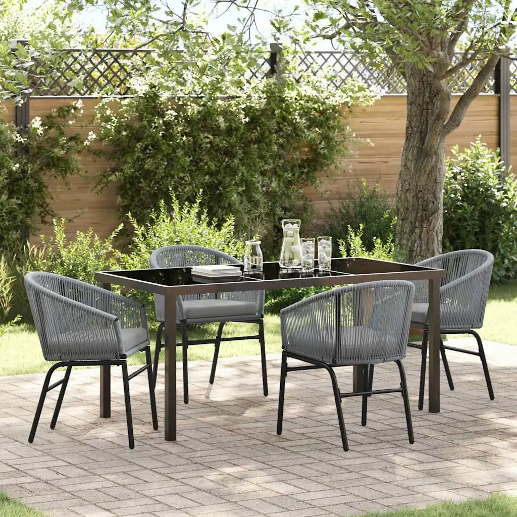 Set da Pranzo per Giardino 5 pcs Antracite