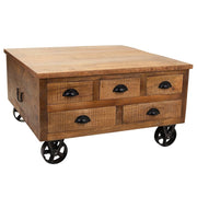 Tavolino da caffè in legno marrone 90x90x47
