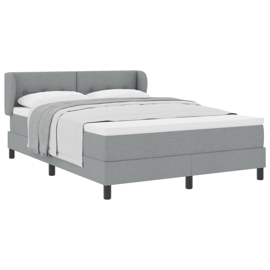 Letto Box Spring  con Materasso Grigio Chiaro 140x200 cm Tessuto
