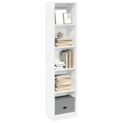 Libreria-Scaffale per Libri-Mobile di Stoccaggio Bianca 40x24x176 cm in Legno Multistrato
