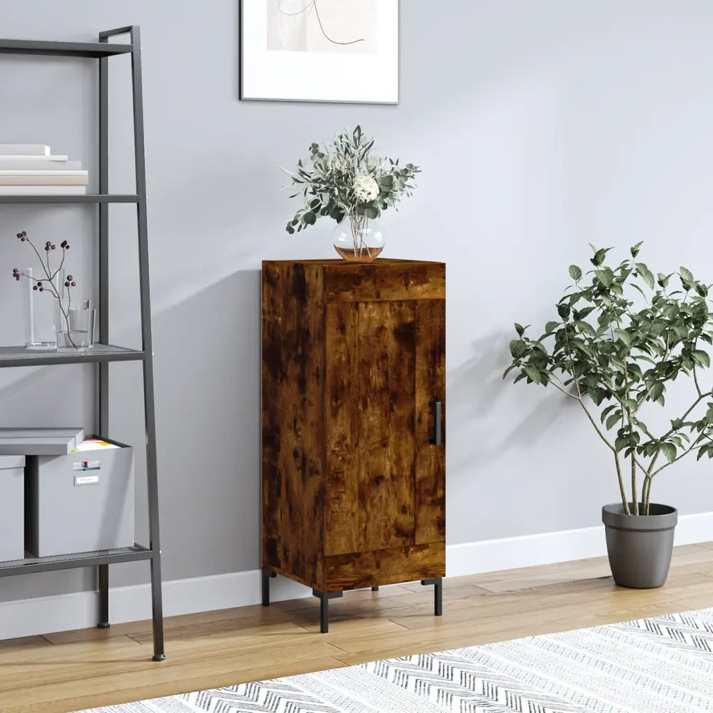 Credenza | Madia | Buffet da pranzo | Armadio da pranzo Rovere Fumo 34,5x34x90 cm in Legno Multistrato