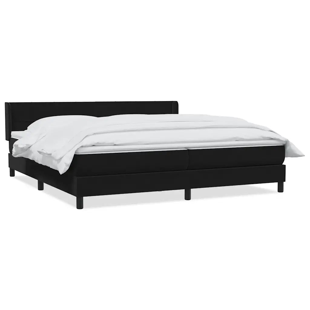 Giroletto a Molle con Materasso Nero 200x220 cm in Velluto 3318173