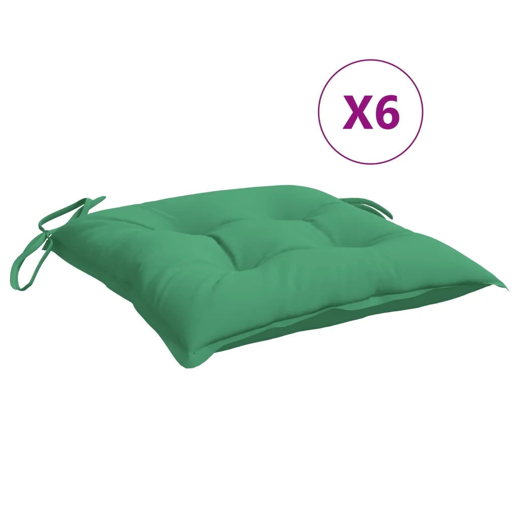 Cuscini per Sedia 6 pz | Cuscini per sedie Verdi 40x40x7 cm in Tessuto Oxford
