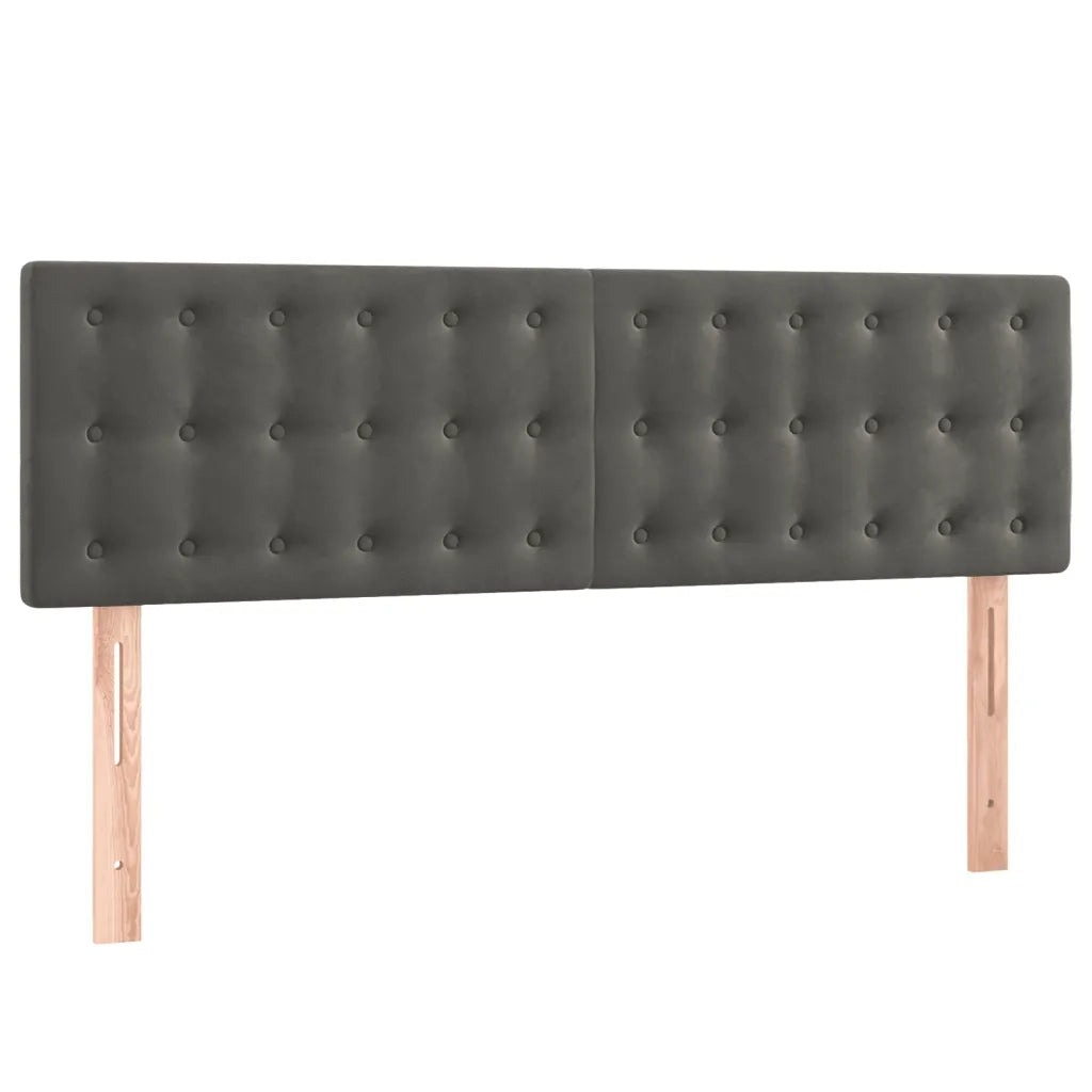 Giroletto a Molle con Materasso Grigio Scuro 140x190 cm Velluto