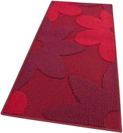 Tappeto Cucina 3D Fiore 50x135 cm Tridimensionale Morbido Moderno Passatoia Antiscivolo Bordeaux