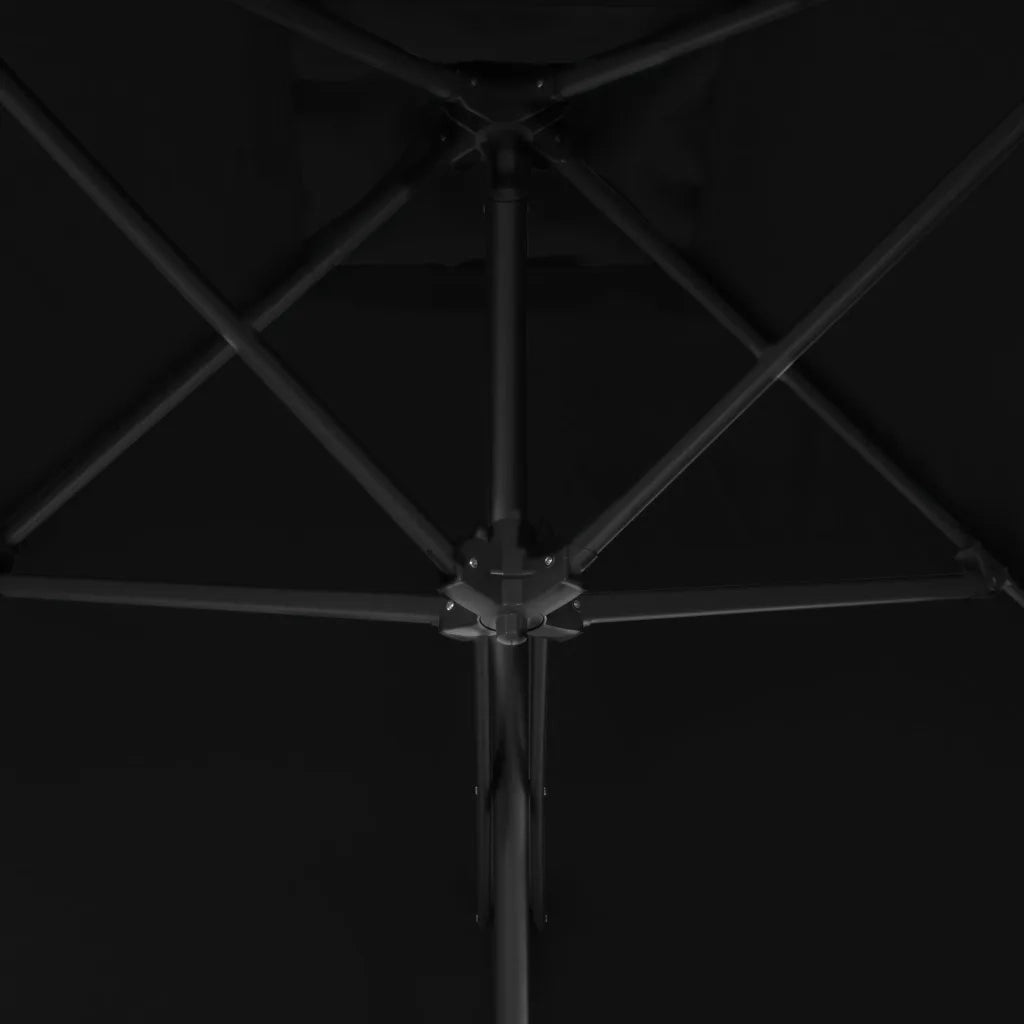 Ombrellone con Palo in Acciaio Nero 300x230 cm