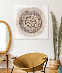 Dipinto su Tela Malindi 100x2,8x100 cm in Legno e Tessuto