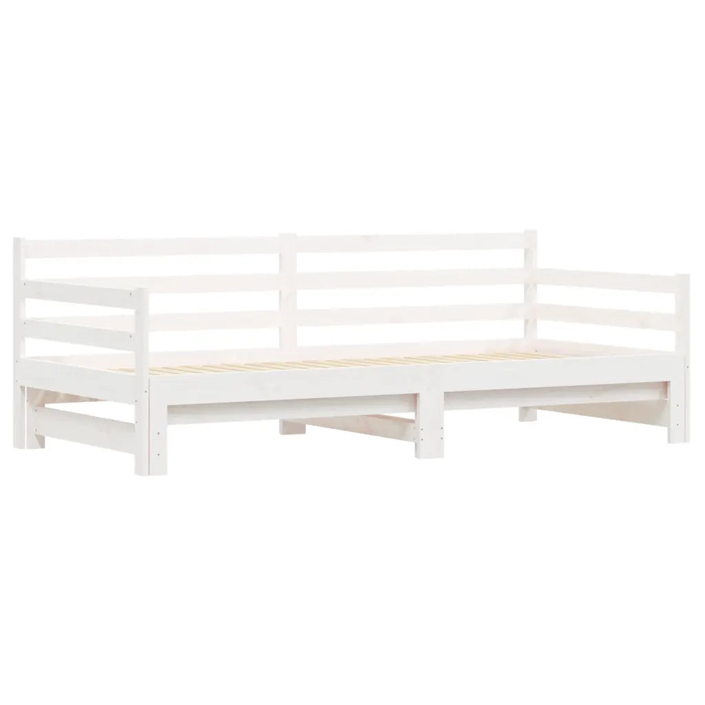 Divano Letto con Letto Estraibile Bianco 90x200cm Massello Pino