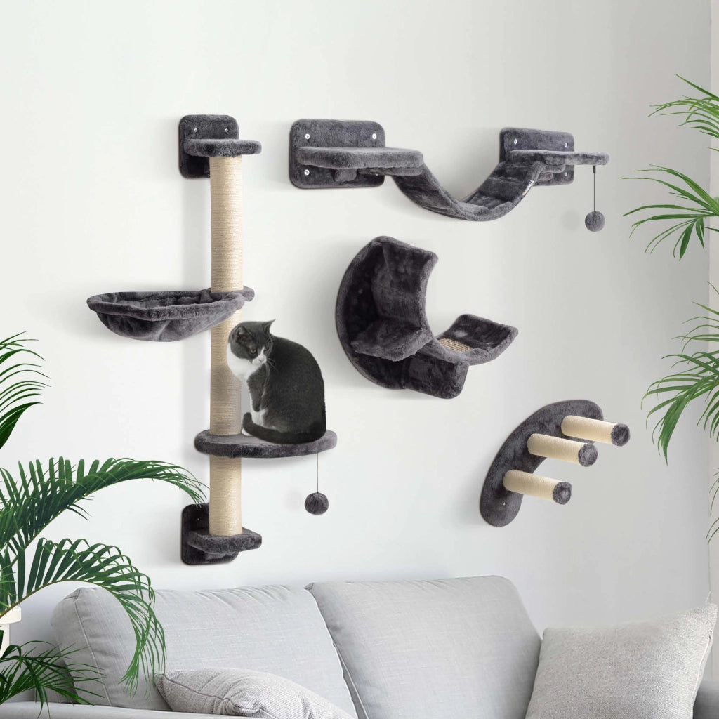 Casetta per Gatti con Amaca e Scala ¨C Minimal ¨C Grigio Scuro