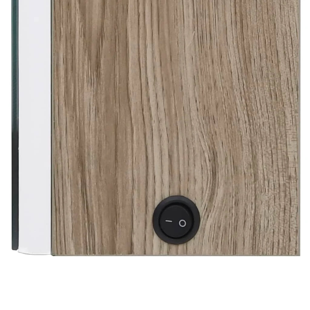 Mobile bagno con specchio LED bianco 62 x 14 x 60 cm finitura rovere 02_0006587