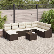 Set Divano da Giardino con cuscino 9 pcs polyrattan