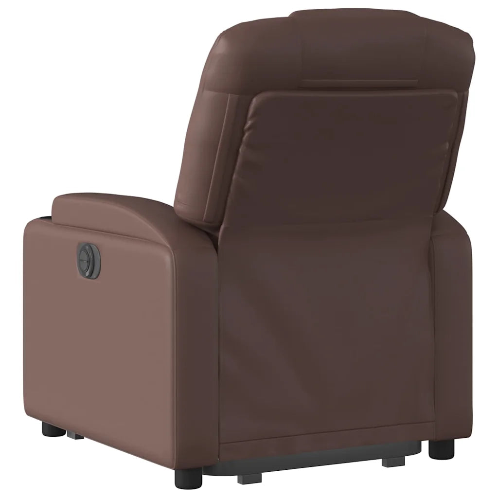 Poltrona Alzapersona Reclinabile Marrone in Similpelle 3204446