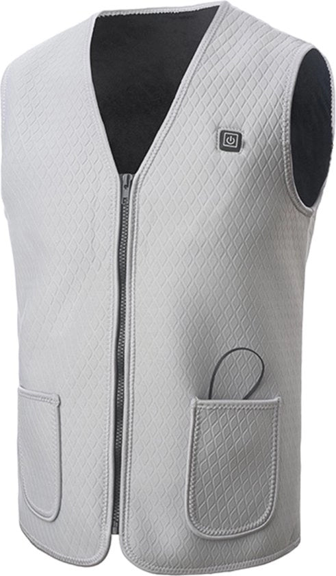 Vestone di Calefacente - Con Fonte USB - Calefacente Bodywarmer - Vestone Auto Calefacente - Bodywarmer Calefatto - Regolabile Temperatura - Lavabile - Senza Maniche - XXL - Nero