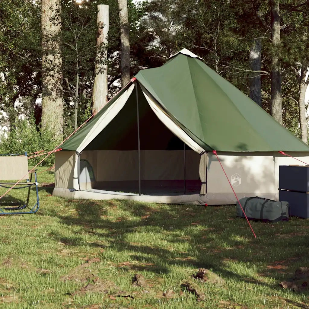 Tenda Familiare Tipi per 6 Persone-Tenda da campeggio Verde Impermeabile 406718