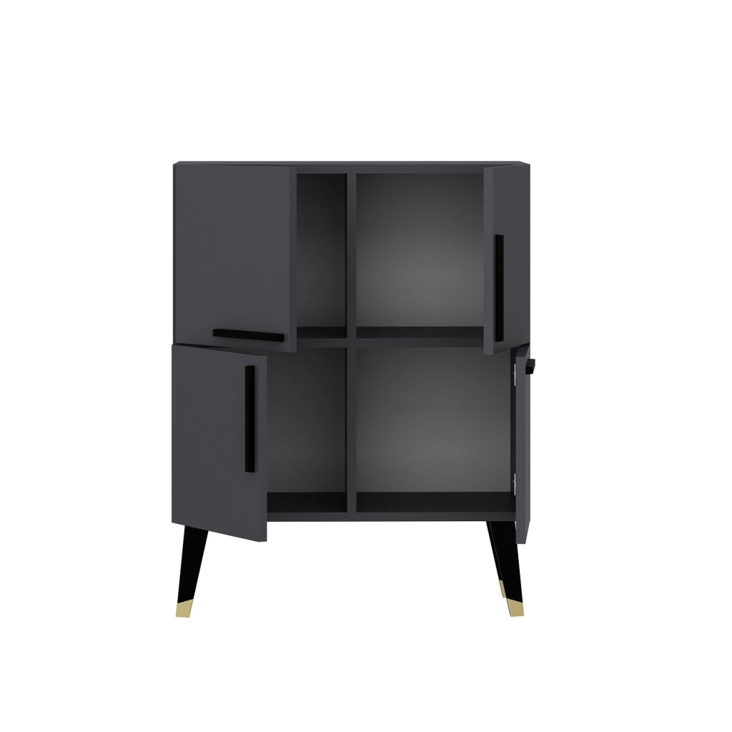 Credenza in legno "Makro" - 70 x 35 x 90 cm - Grigio antracite