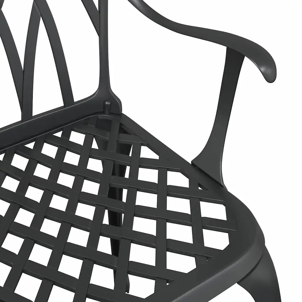 Sedia da Giardino 2 pcs Nero 53 x 51 x 88,5cm Alluminio 42002399