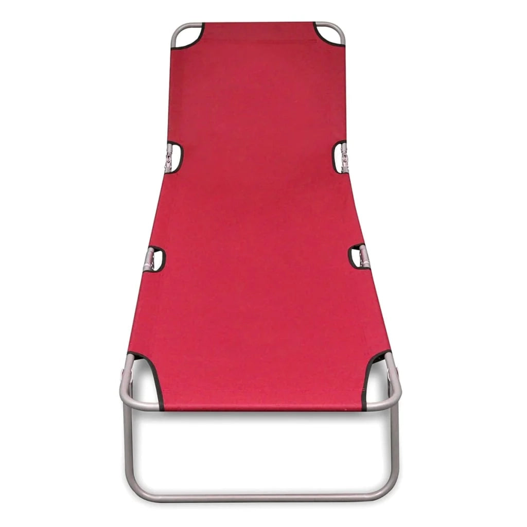 Lettino prendisole sedia a sdraio lettino prendisole letto da giardino mobili da giardino mobili da esterno pieghevoli acciaio verniciato a polvere rosso 02_0012798