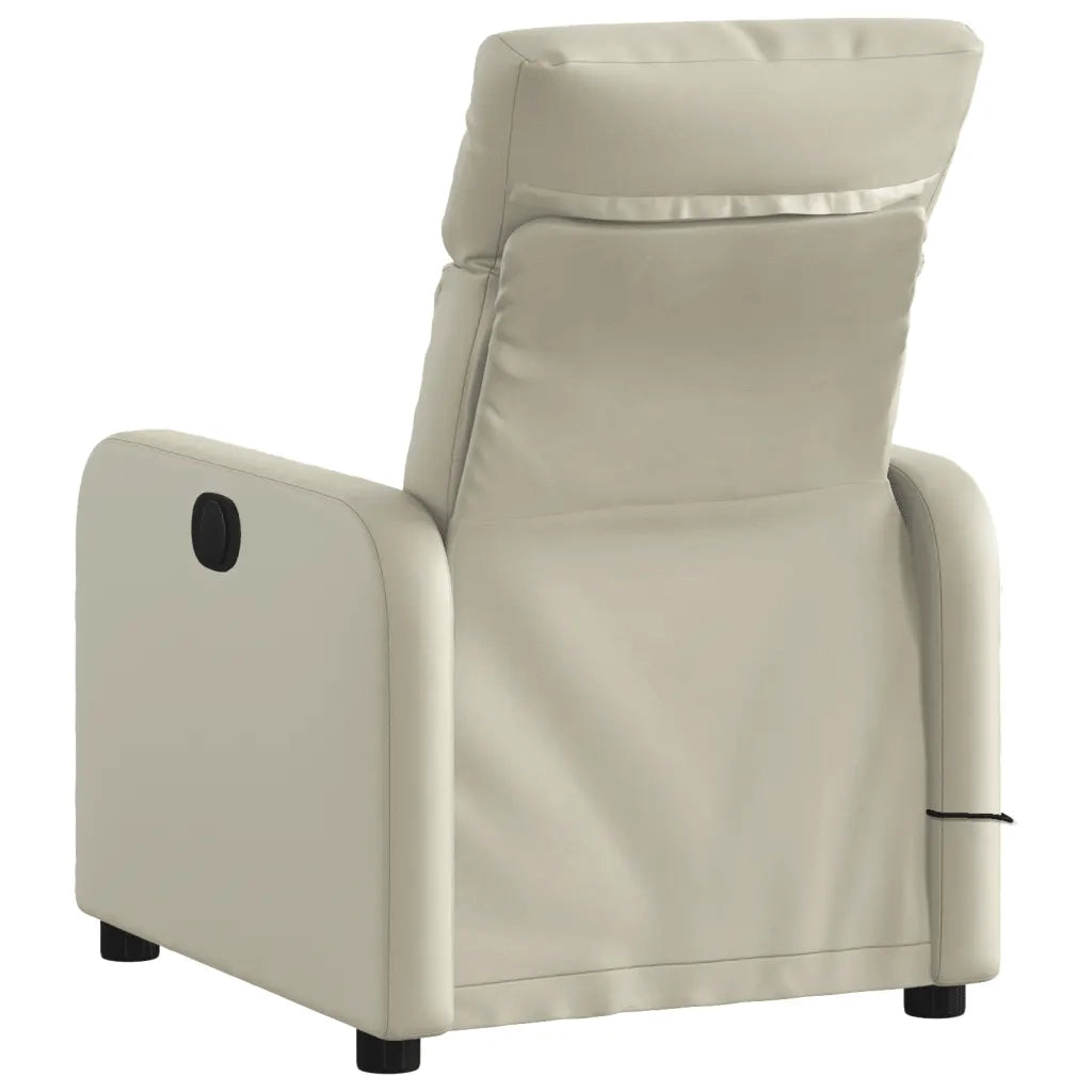 Poltrona da Massaggiante Reclinabile Crema Similpelle 374191