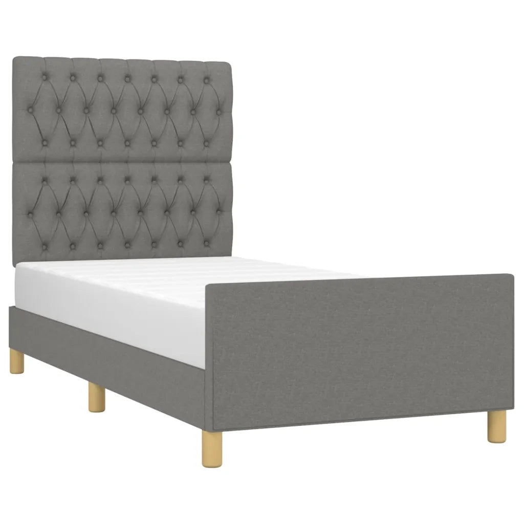 Giroletto con Testiera Grigio Scuro 90x190 cm in Tessutocod mxl 121844