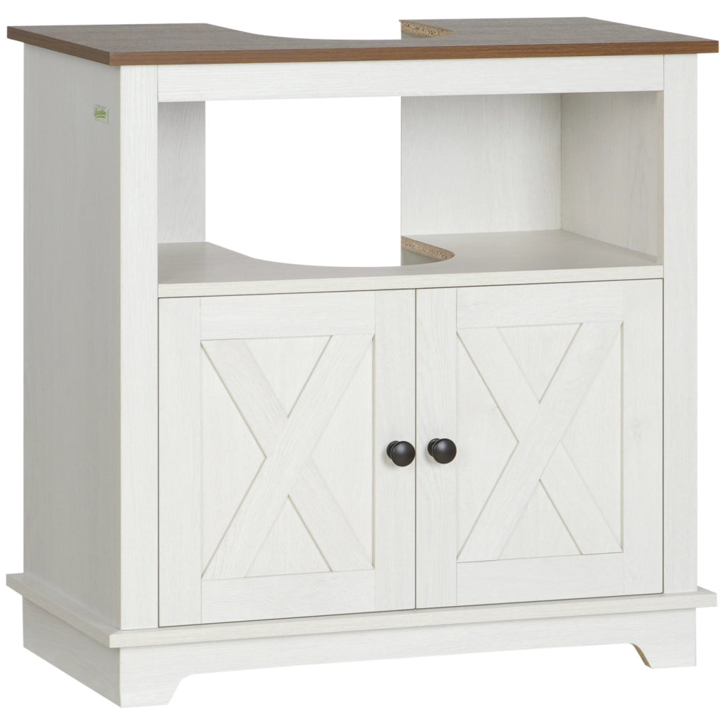 Mobile Sottolavabo Bagno ¨C Zephmum ¨C Legno 2 Ante 60x30x60 cm Bianco