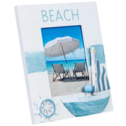 Cornice portafoto in legno blu, 13,5 x 2,5 x 16 cm