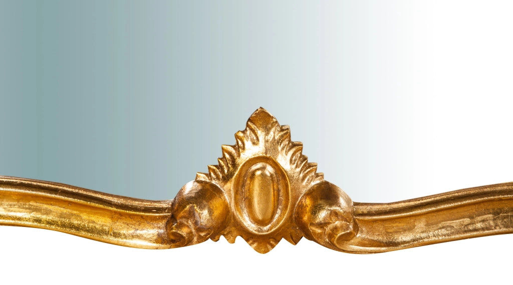 Biscottini Specchiera da parete in legno finitura foglia oro anticato L81xPR4xH69 cm Made in Italy
