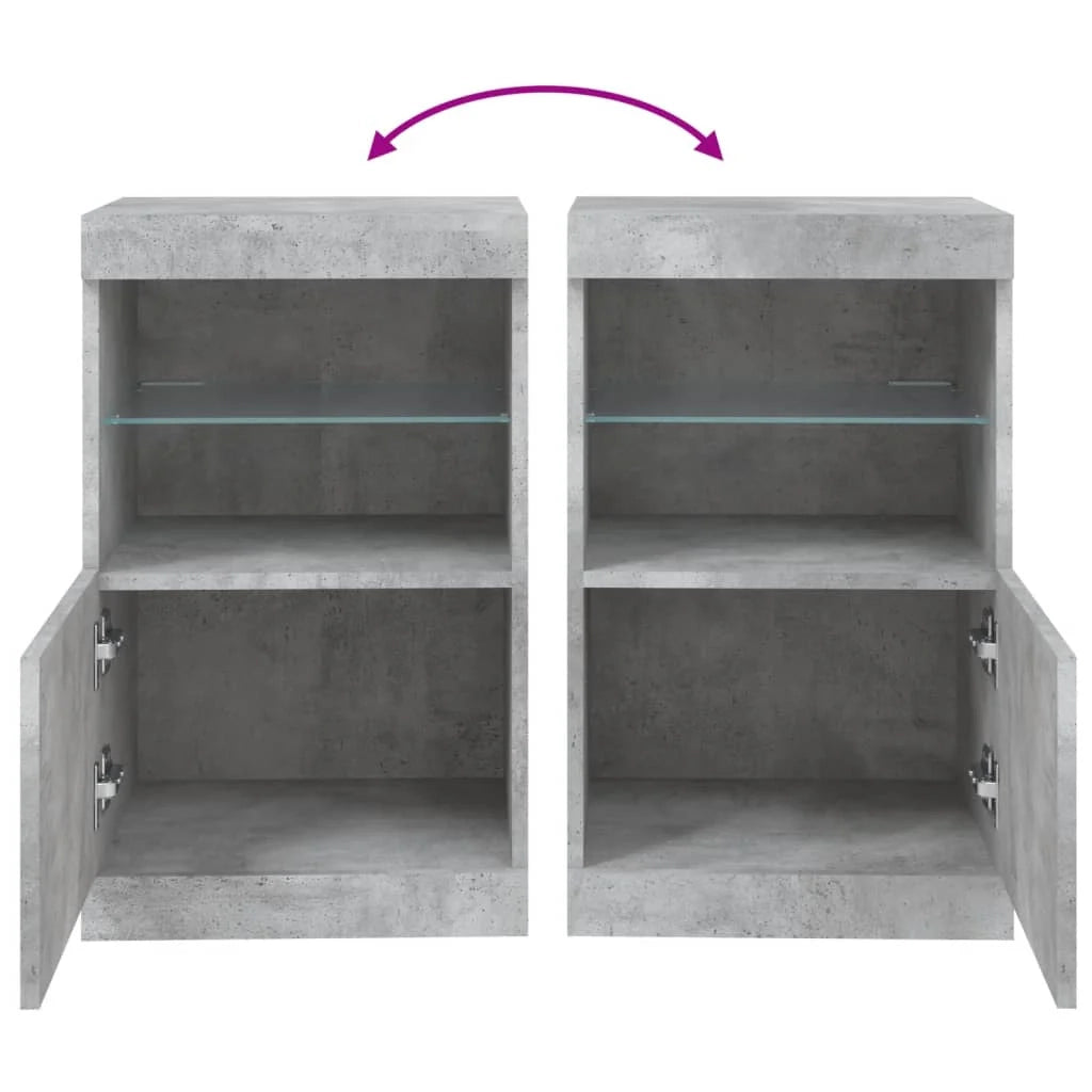 Buffet credenza cassettiera mobiletto mobile contenitore organizer per cucina soggiorno salotto con luci LED 41 x 37 x 67 cm grigio 02_0029999