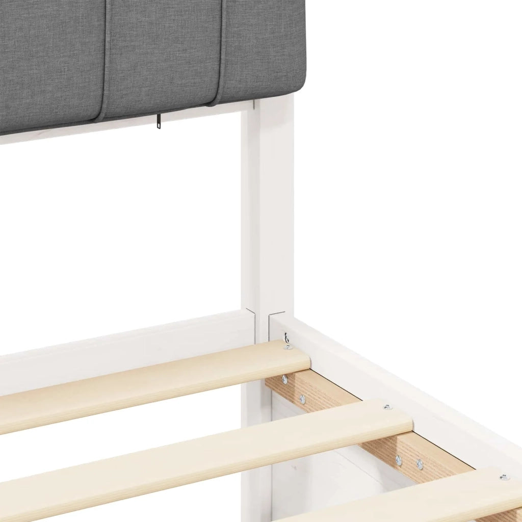 Letto con Testiera Rivestita Grigio chiaro 90 x 190 cm 877808