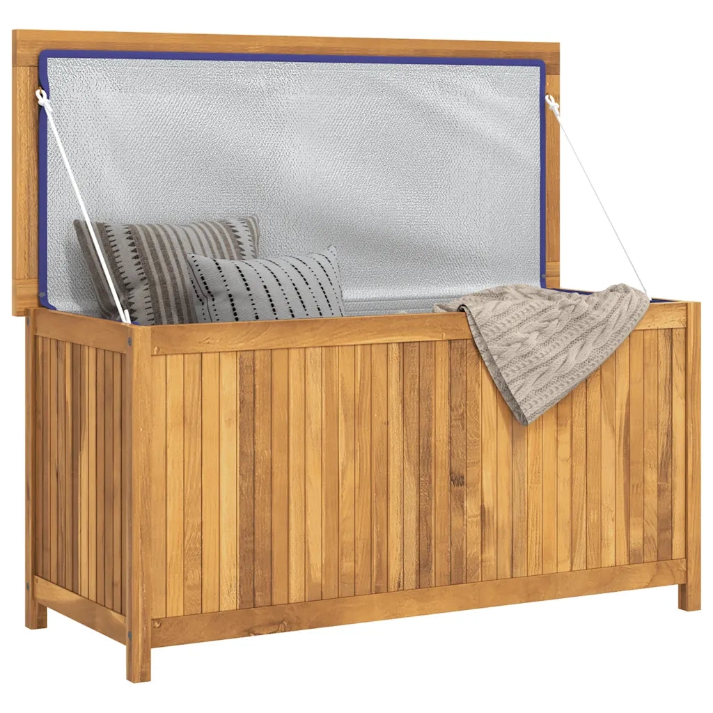 Cassa da Giardino 114x50x58 cm in Legno Massello di Teak CFW7606021