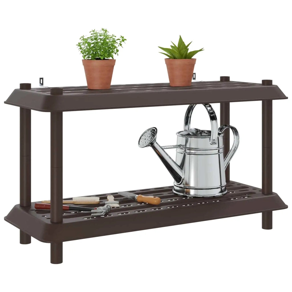 Unità di scaffalatura 2 livelli 100 x 40 x 55,5 cm PP Marrone 8011741