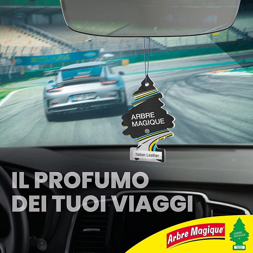 Trade Shop - Arbre Magique Mono Profumatore Per Auto Profumazione Fragranza Italian Leather -
