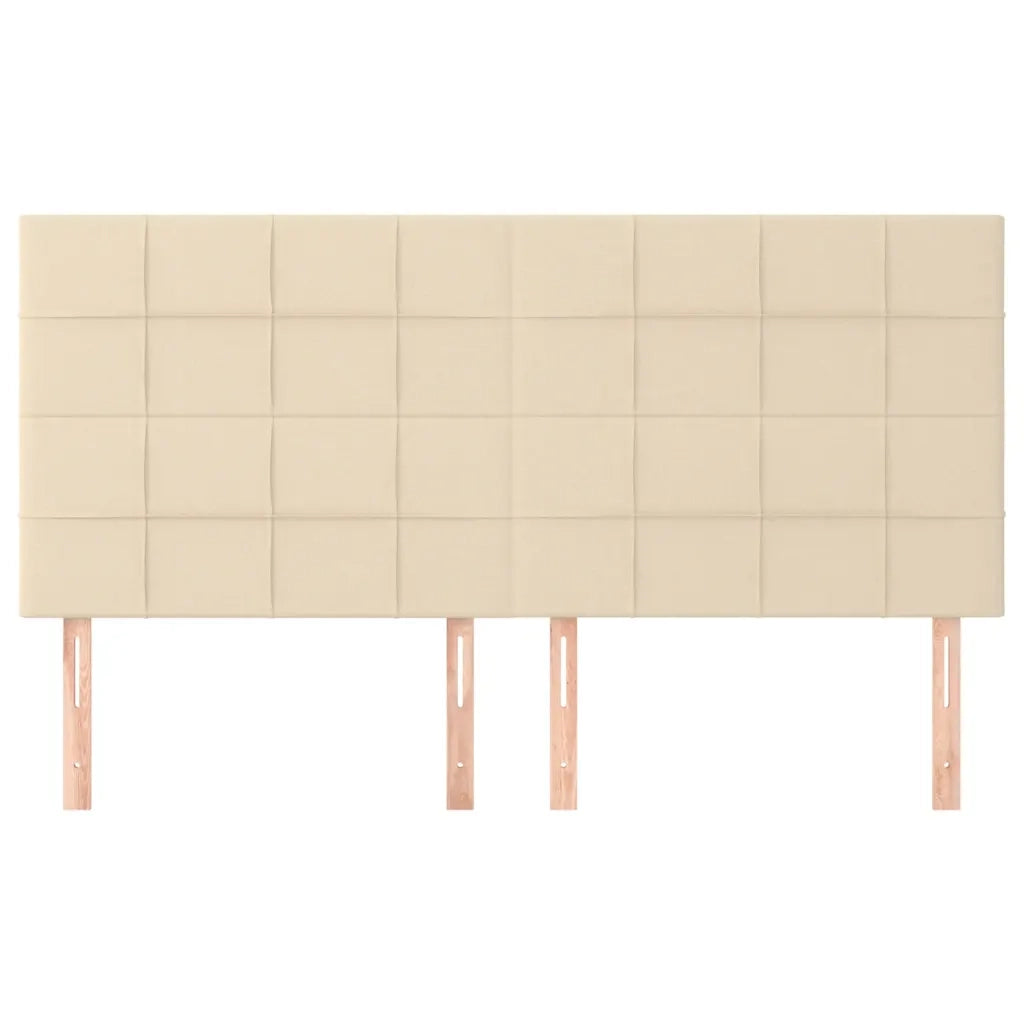 Testiera-Testata-Testiera Decorativa Crema 200x5x118/128 cm Tessuto 260217