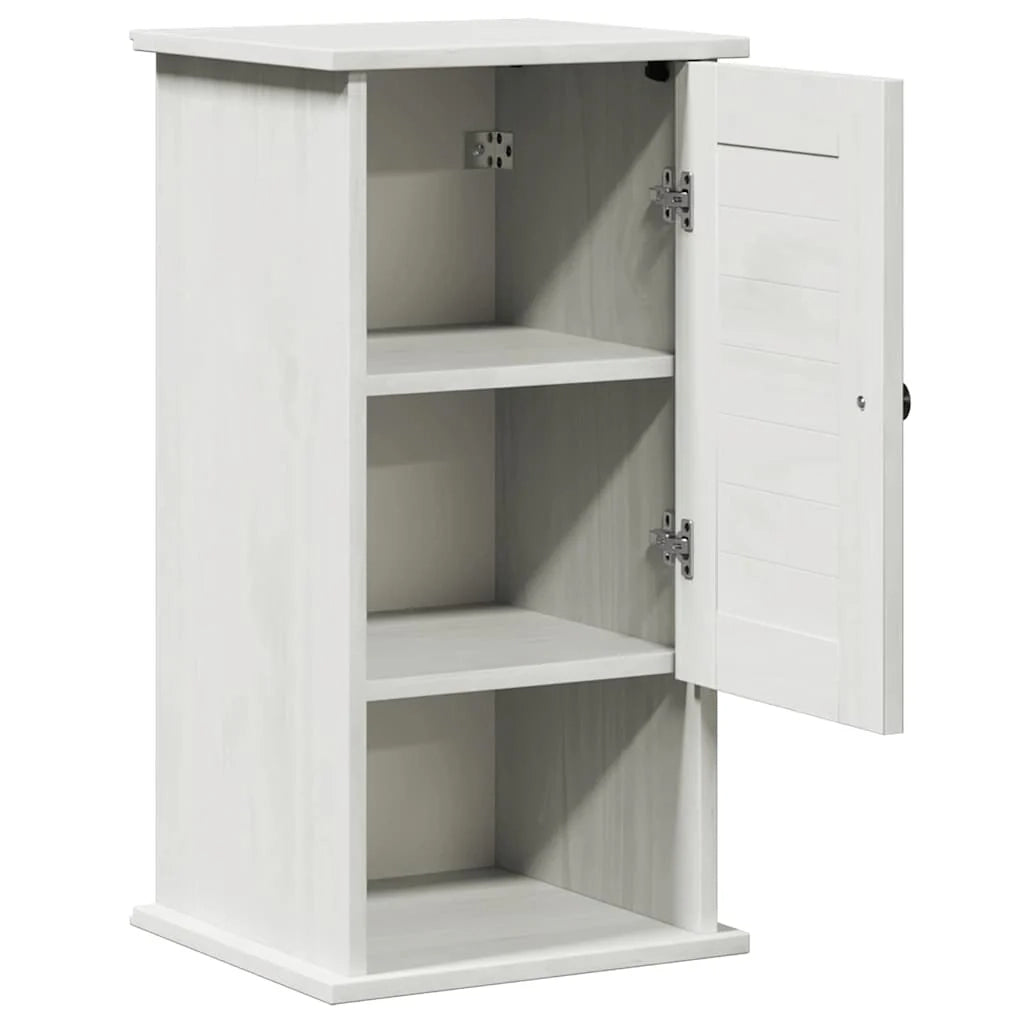 Mobiletto da bagno moderno da parete con 3 ripiani 37 x 34 x 71,5 cm in legno massello di mango bianco 02_0057916