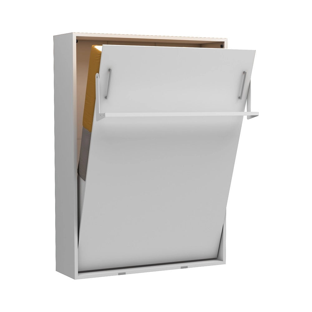 Letto matrimoniale a scomparsa Loft bianco 152x44x208H - rete in legno