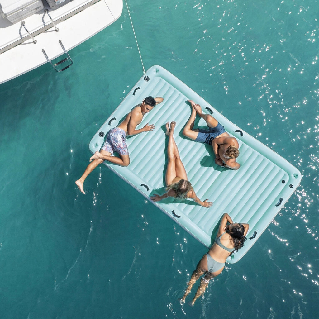 Intex 56289EU Water Lounge Materassino Gonfiabile 310x183x18 cm 8 Maniglie 4 Portabicchieri 400 Kg colore Blu
