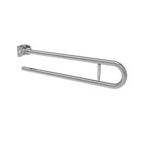 Barra maniglione ribaltabile cm 83 con porta rotolo inox bianco