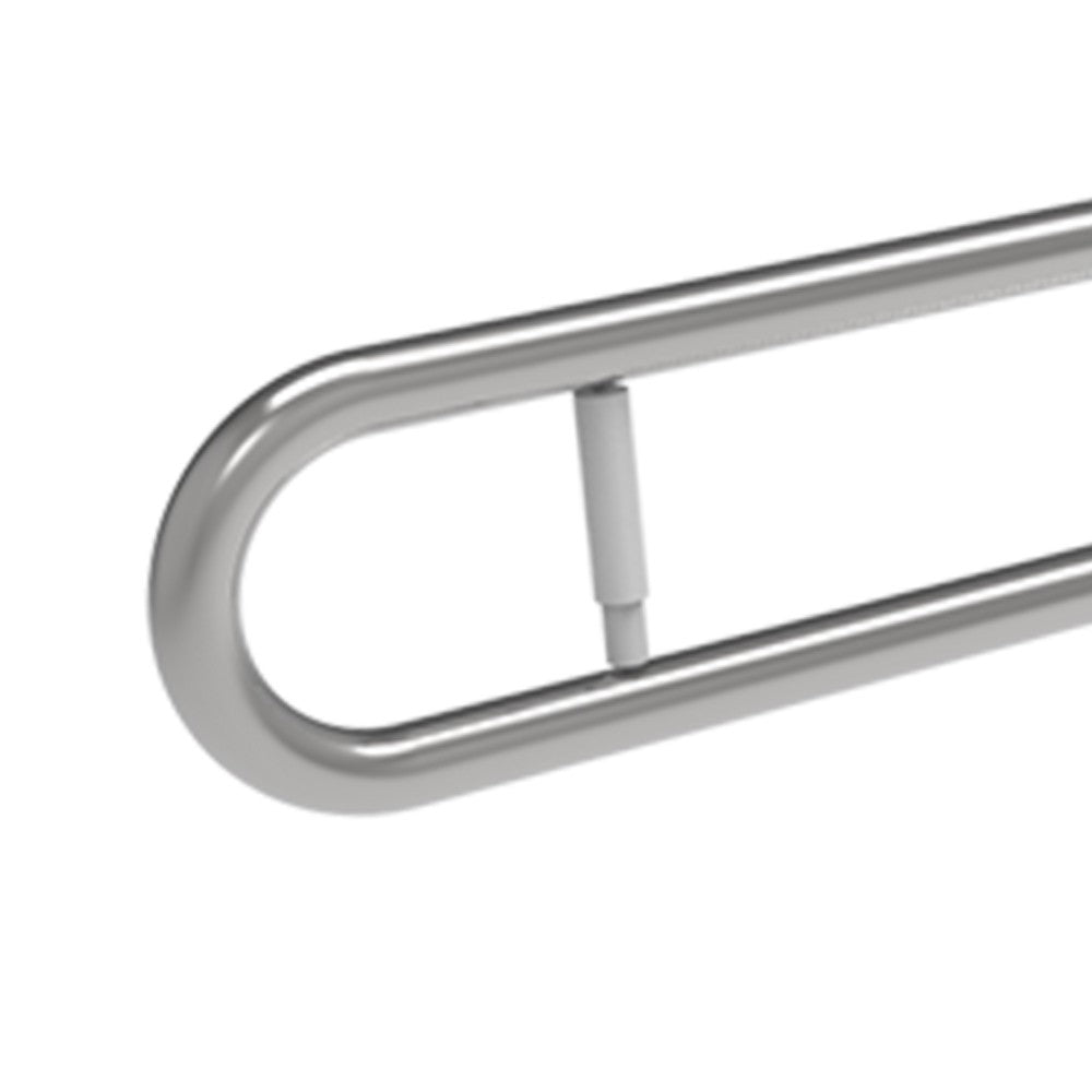 Barra maniglione ribaltabile cm 83 con porta rotolo inox bianco
