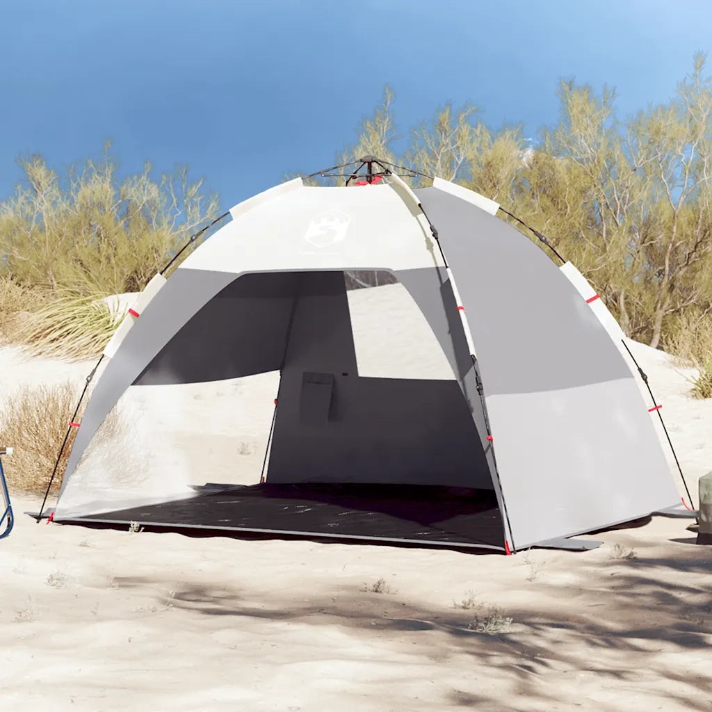 Tenda da Spiaggia 2 Persone-Tenda da campeggio Grigio Rilascio Rapido Impermeabile 543222