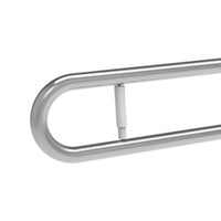 Barra maniglione ribaltabile cm 83 con porta rotolo e piastra lunga inox bianco