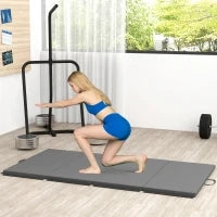 Tappetino da Ginnastica Pieghevole, Materassino Fitness Spesso 5 cm e Antiscivolo, 240x120 cm, Grigio