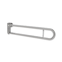 Barra maniglione ribaltabile cm 83 con porta rotolo e piastra lunga inox satinato