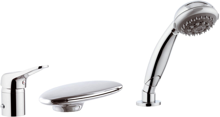 Rubinetto bordo vasca a cascata e doccino remer - serie kiss