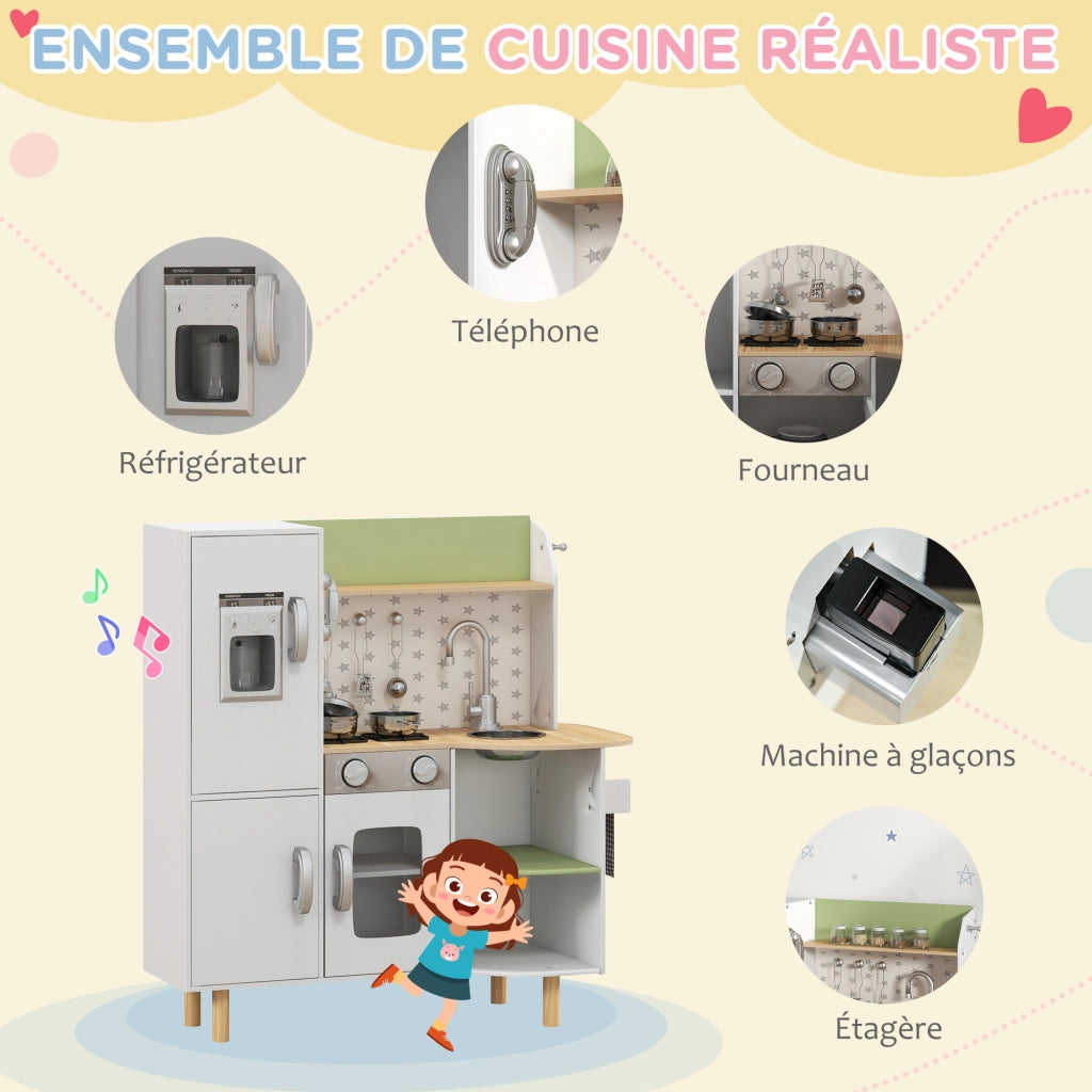 Casetta Bambini Cucina Gioco ¨C zephmum ¨C Bianco 84x34x89 cm