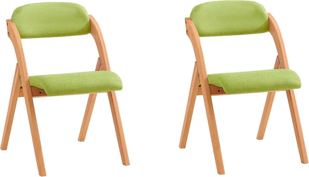 Sedia Pieghevole in Legno Set da 2 Poltrona Imbottita da Cucina, Sedie da Interno per Ufficio, Balcone, Giardino – Sedie Pieghevoli Salvaspazio Richiudibili in Faggio, Grigio Scuro FST92-SGx2
