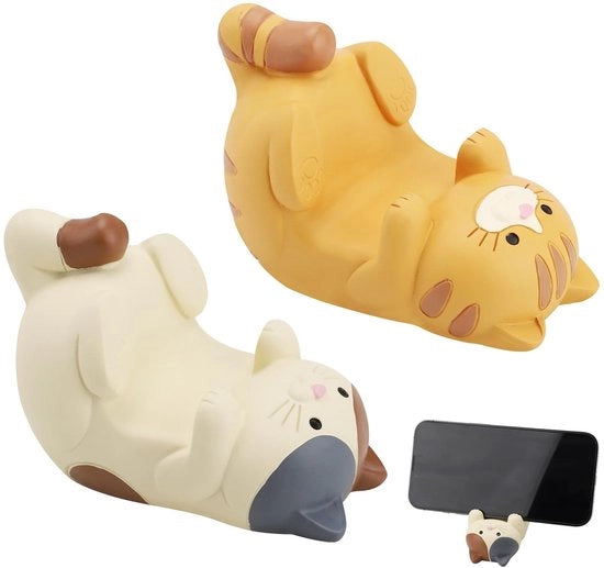 Supporto per Telefono in Forma di Gatto - Supporto per Telefono per Ufficio - Supporto per Telefono in Forma di Gatto - Smalto Duraturo - Lavorazione Artigianale Unica - Regalo per Bambini - Supporto per Telefono