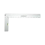 Squadra da falegnameria con livella professionale, 350mm (14 pollici), manico in alluminio, righello in acciaio inox, Crownman