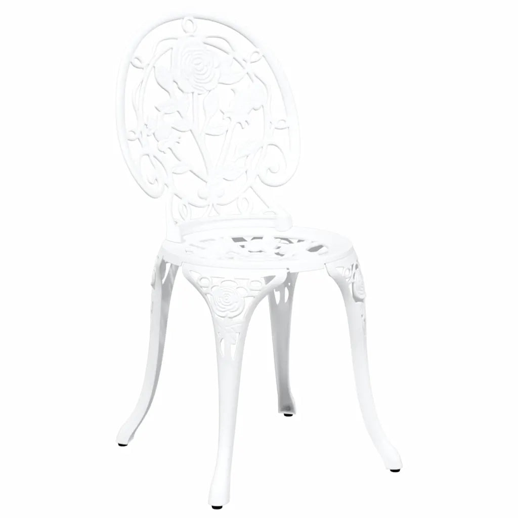 Set Bistro da Giardino 3 pcs Bianco Alluminio 42002388